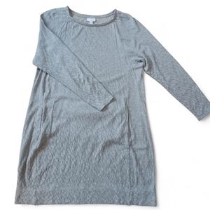 PureJill Women's Lined Grey Midi Tunic Dress Size Small Pockets Mature Cozy Fall